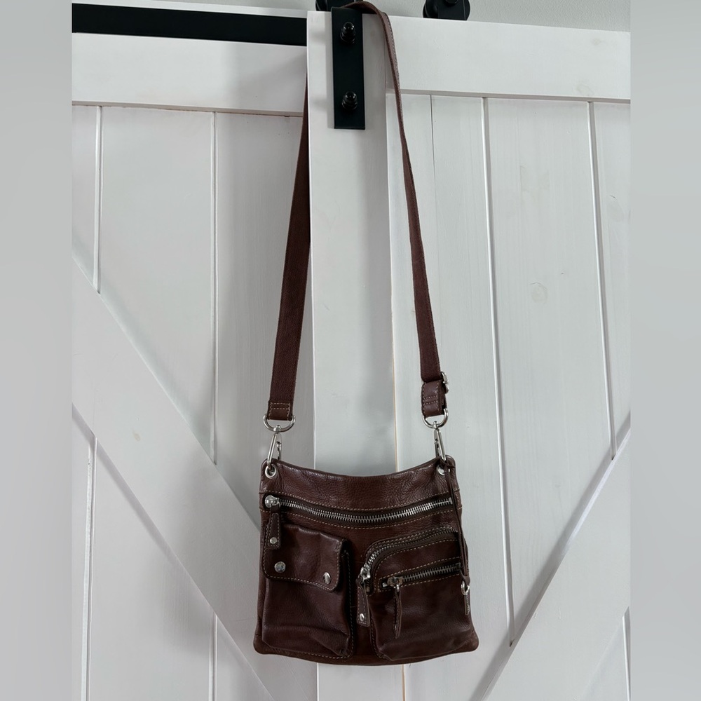 Fossil Vintage Brown Leather Explorer Messenger Crossbody Purse